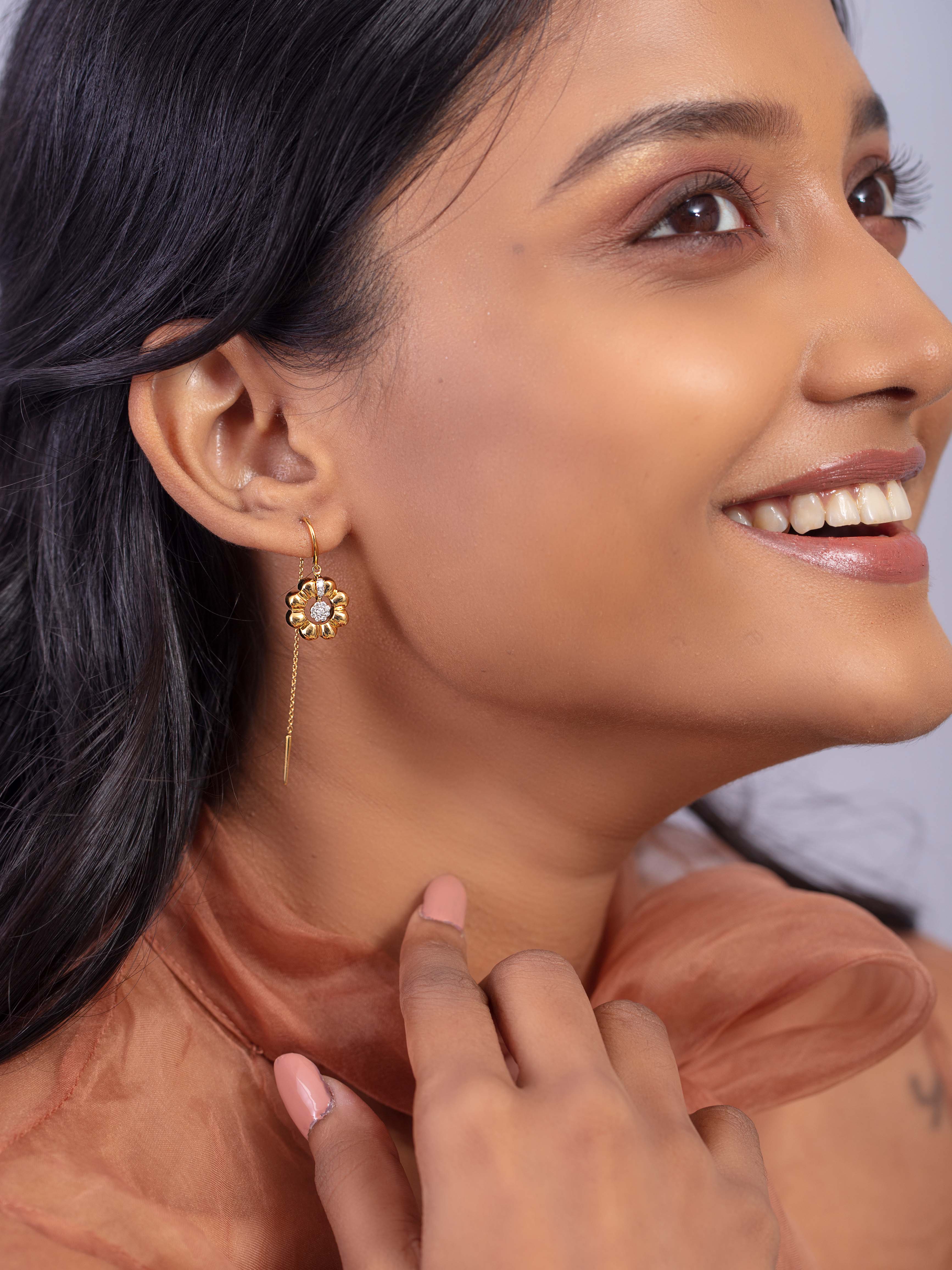 Sui dhaga hot sale style earrings