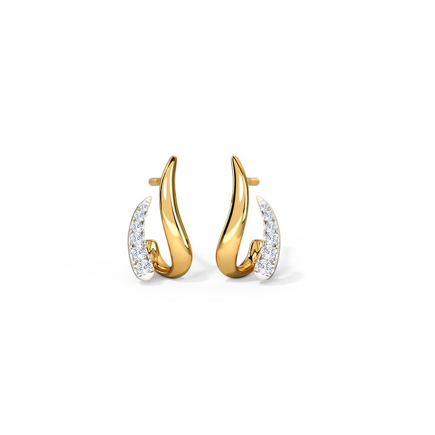 Delicate Arch Diamond Hoop Earrings