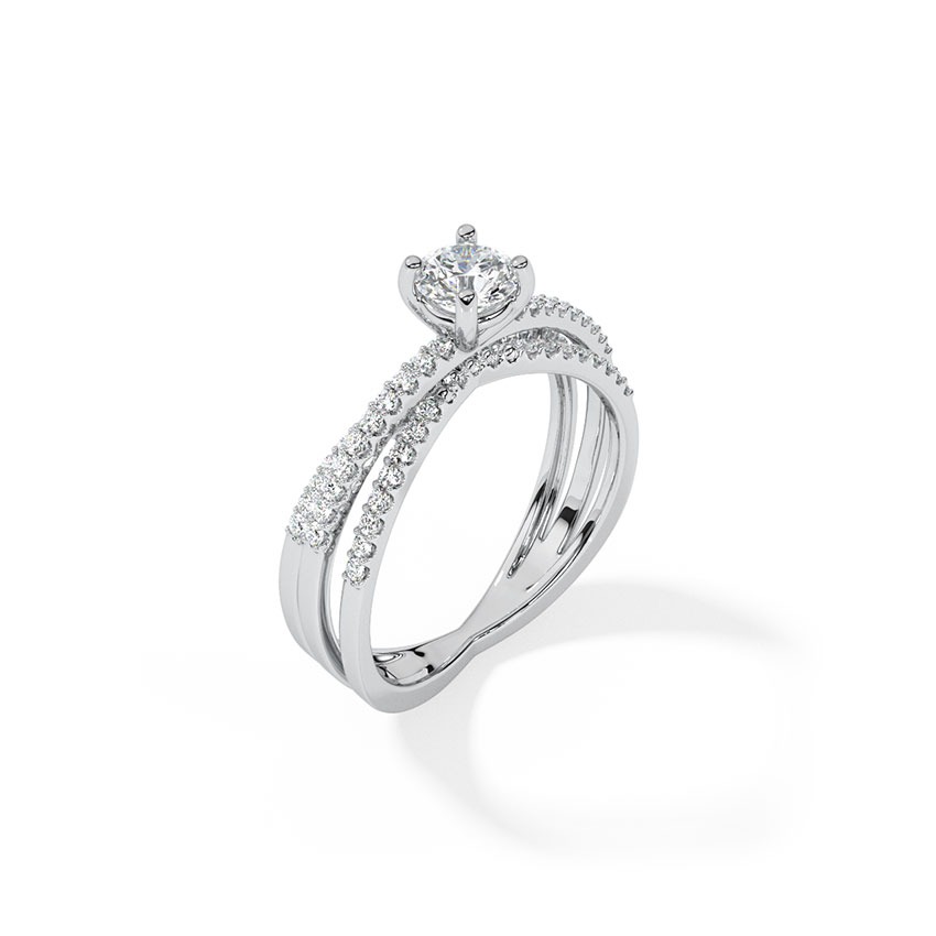 Serene Streaks Solitaire Ring