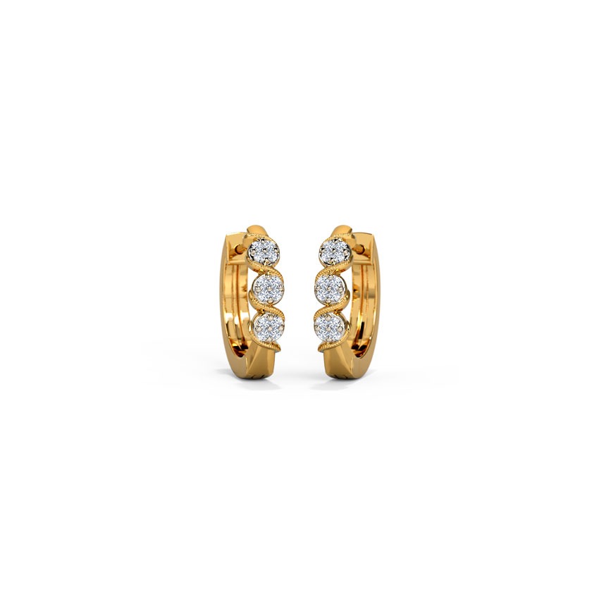 S' Cluster Diamond Hoop Earrings