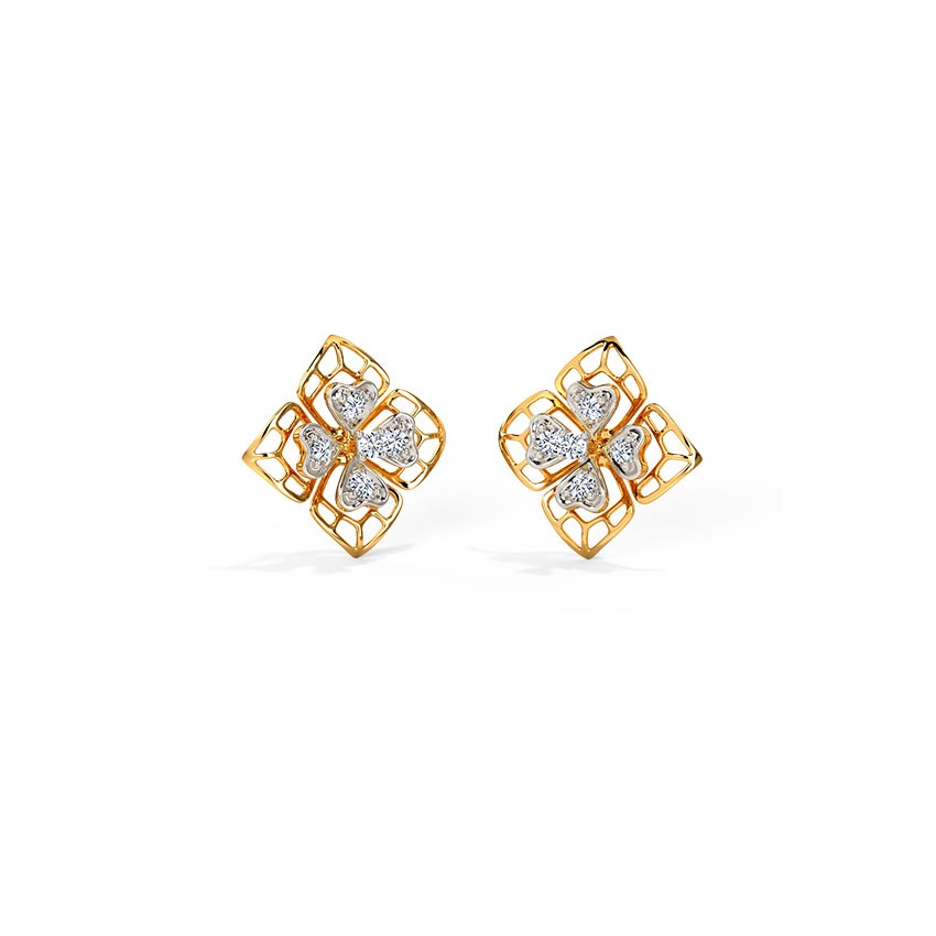 Pretty Petals Diamond Stud Earrings