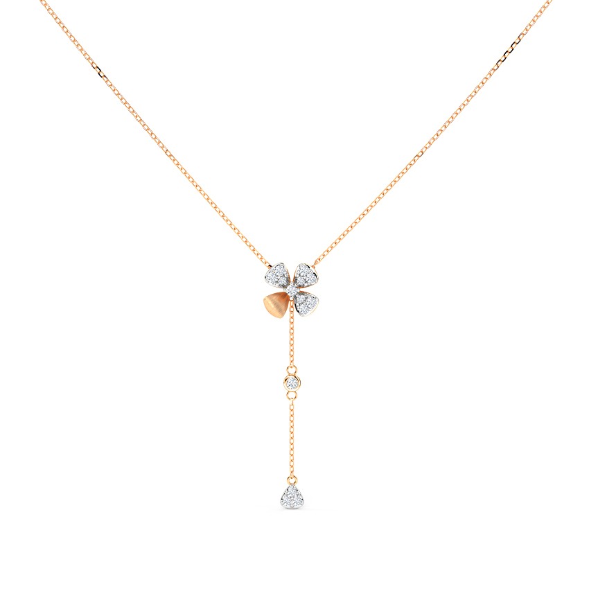 Floral Lariat Diamond Necklace