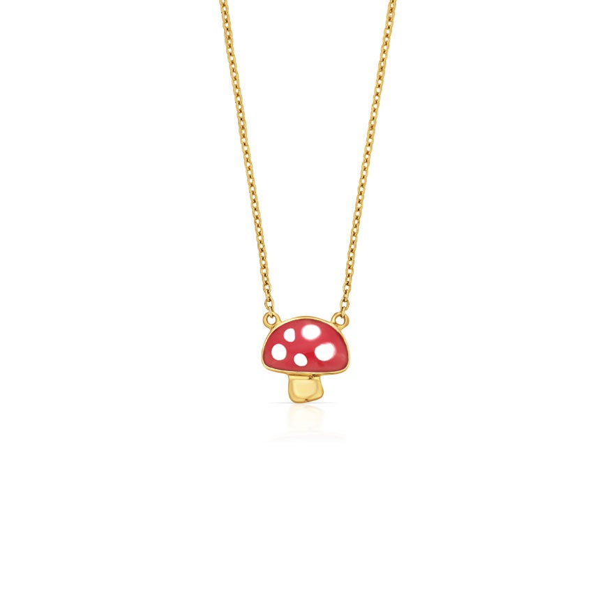 Chubby Mushroom Kids' Gold Necklace