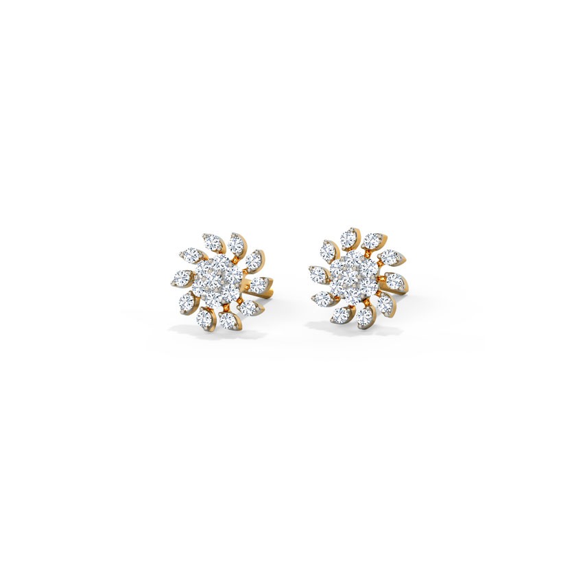 Sparkling Star Diamond Stud Earrings