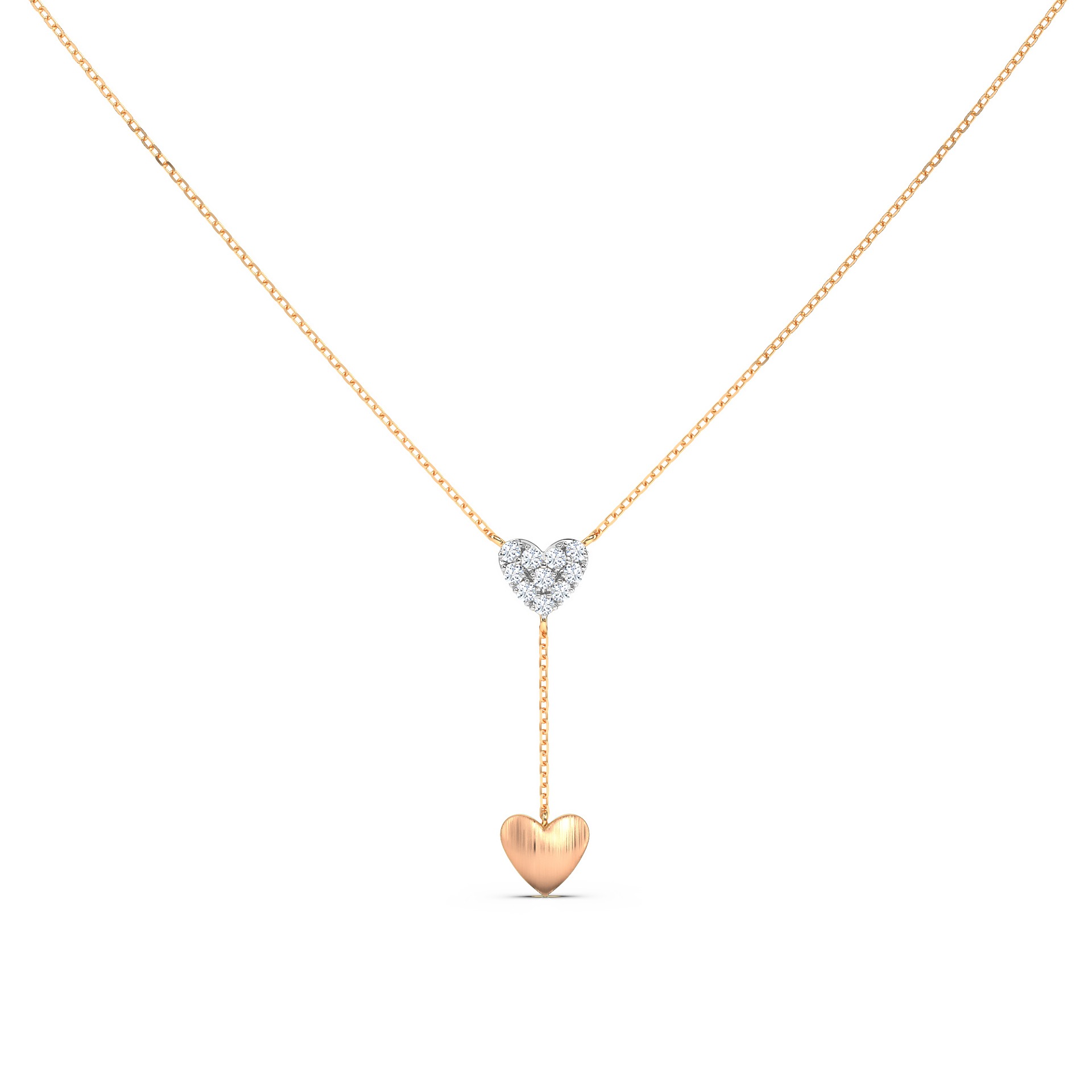 Hearts Diamond Lariat Necklace