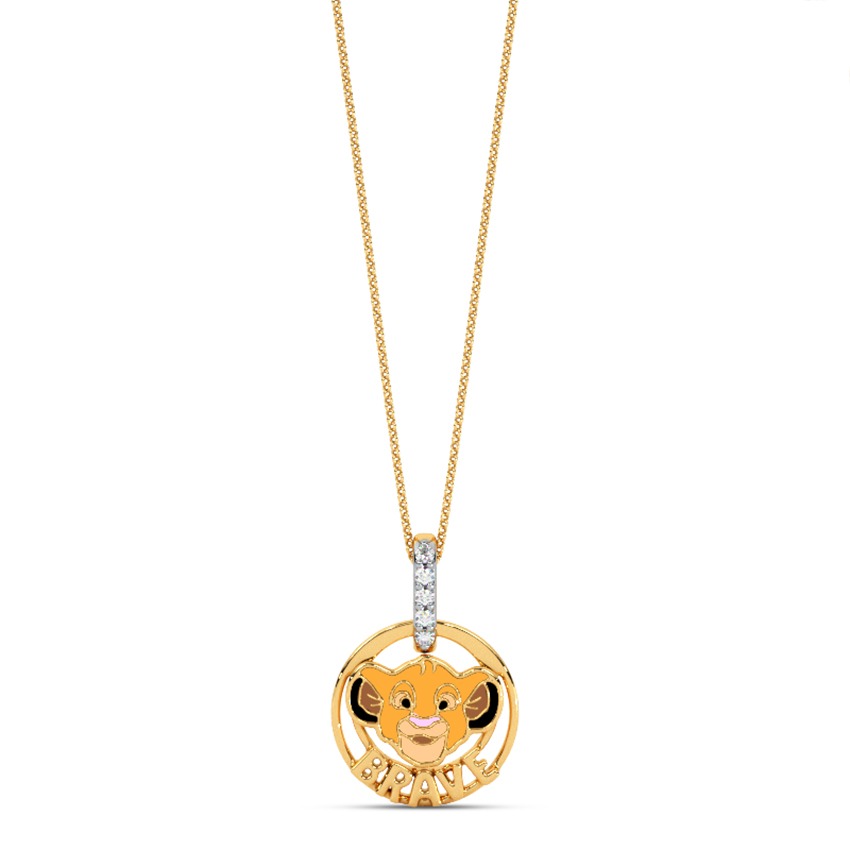 Disney's Lion King Brave Simba Diamond Pendant