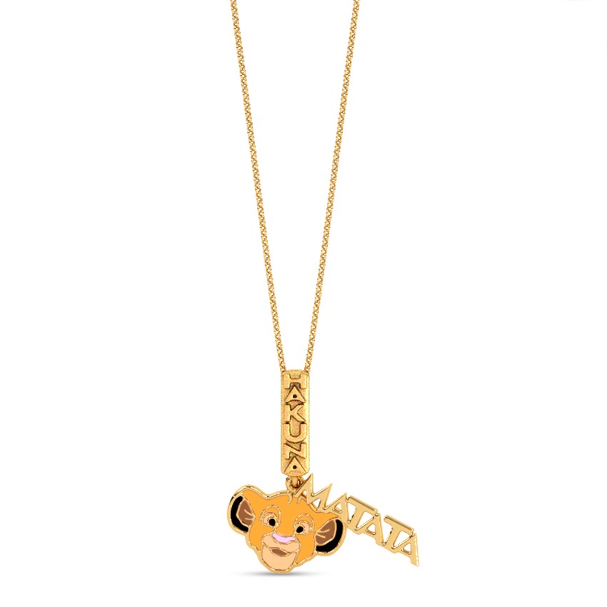 Disney's Lion King Simba Hakuna Matata Gold Pendant