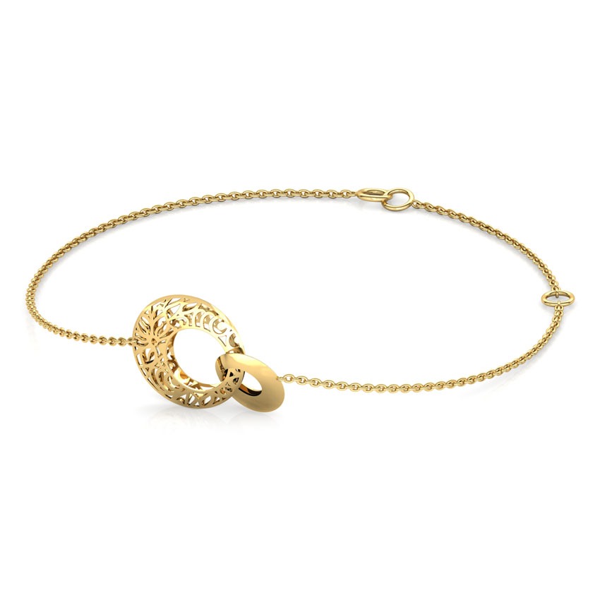 Elle Interlooped Cutout Gold Bracelet