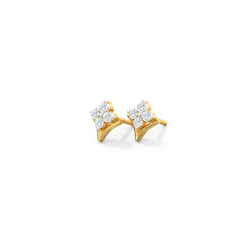 Trinket Diamond Stud Earrings