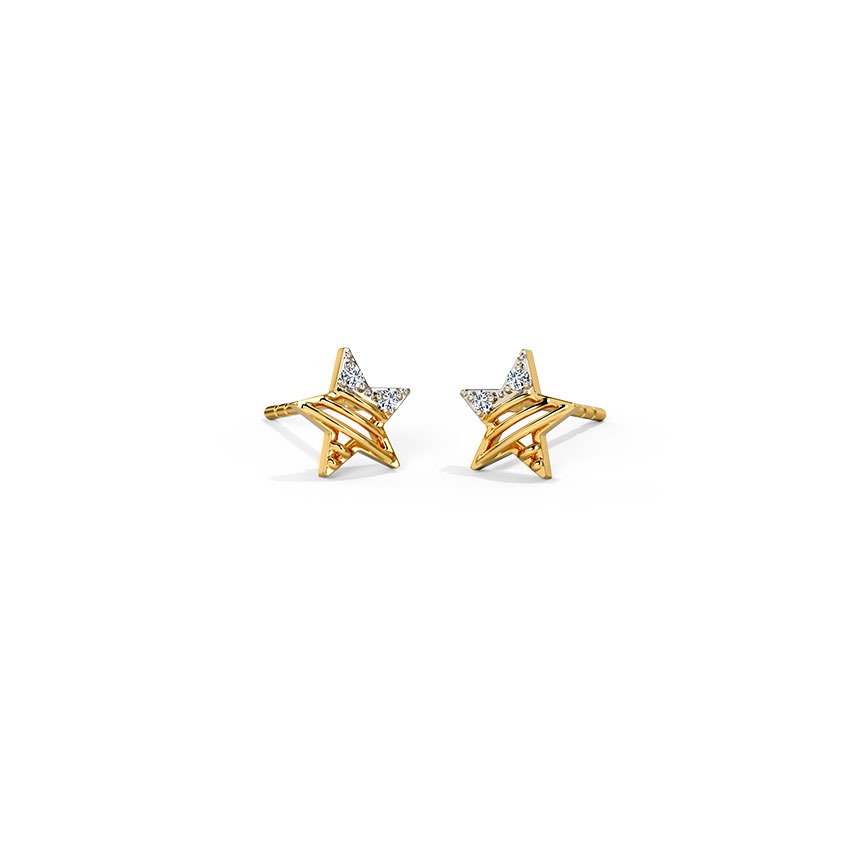 Star Mesh Diamond Stud Earrings