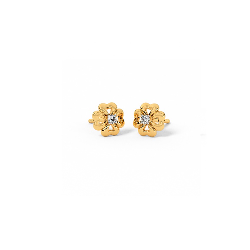 Mini Floral Diamond Stud Earrings