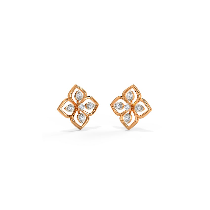 Lovely Blossom Diamond Stud Earrings