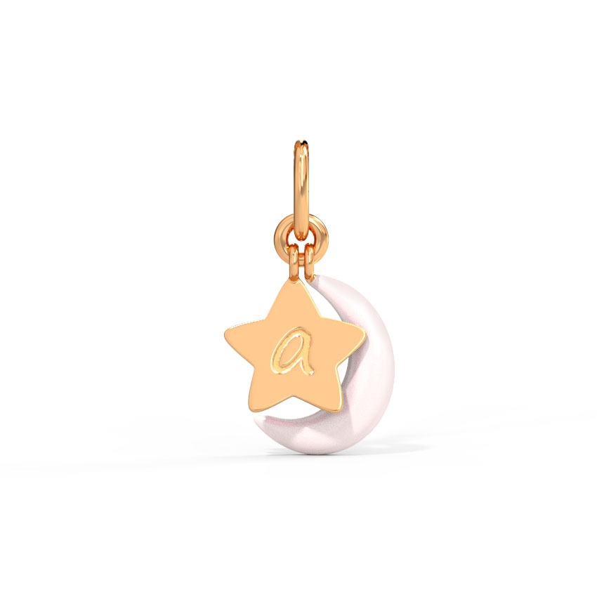 Personalised Star and Moon Gold Charm